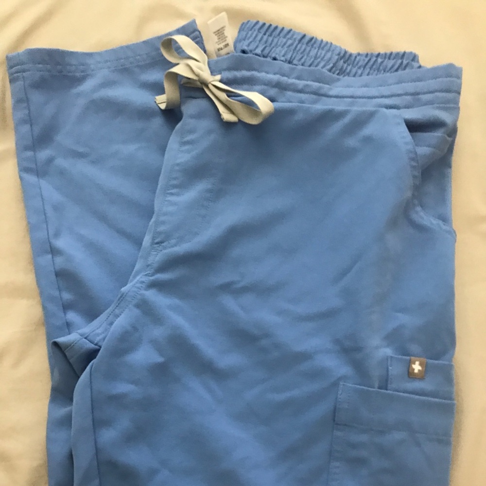 Figs scrubs ceil blue pants